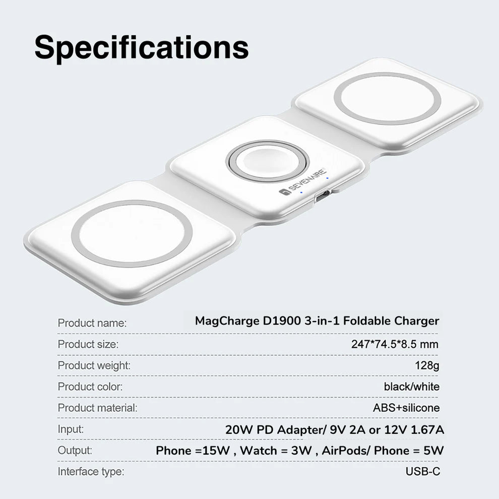 MagSafe™ 3 in 1 Foldable Wireless Charger