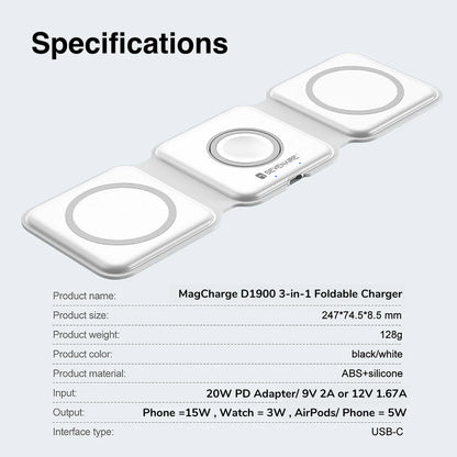MagSafe™ 3 in 1 Foldable Wireless Charger