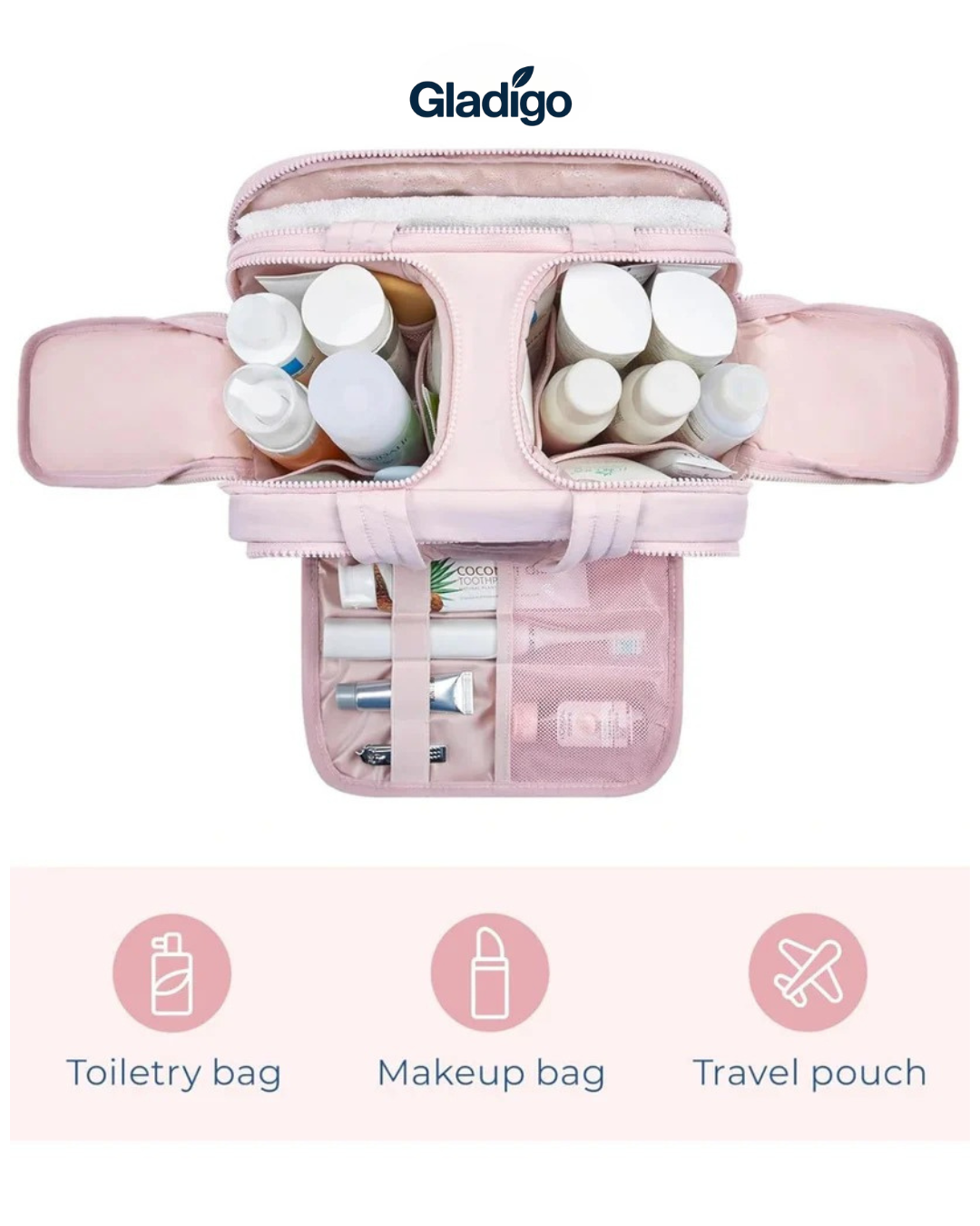 VoyageLuxe™ – All-in-One Makeup, Travel & Toiletry Bag